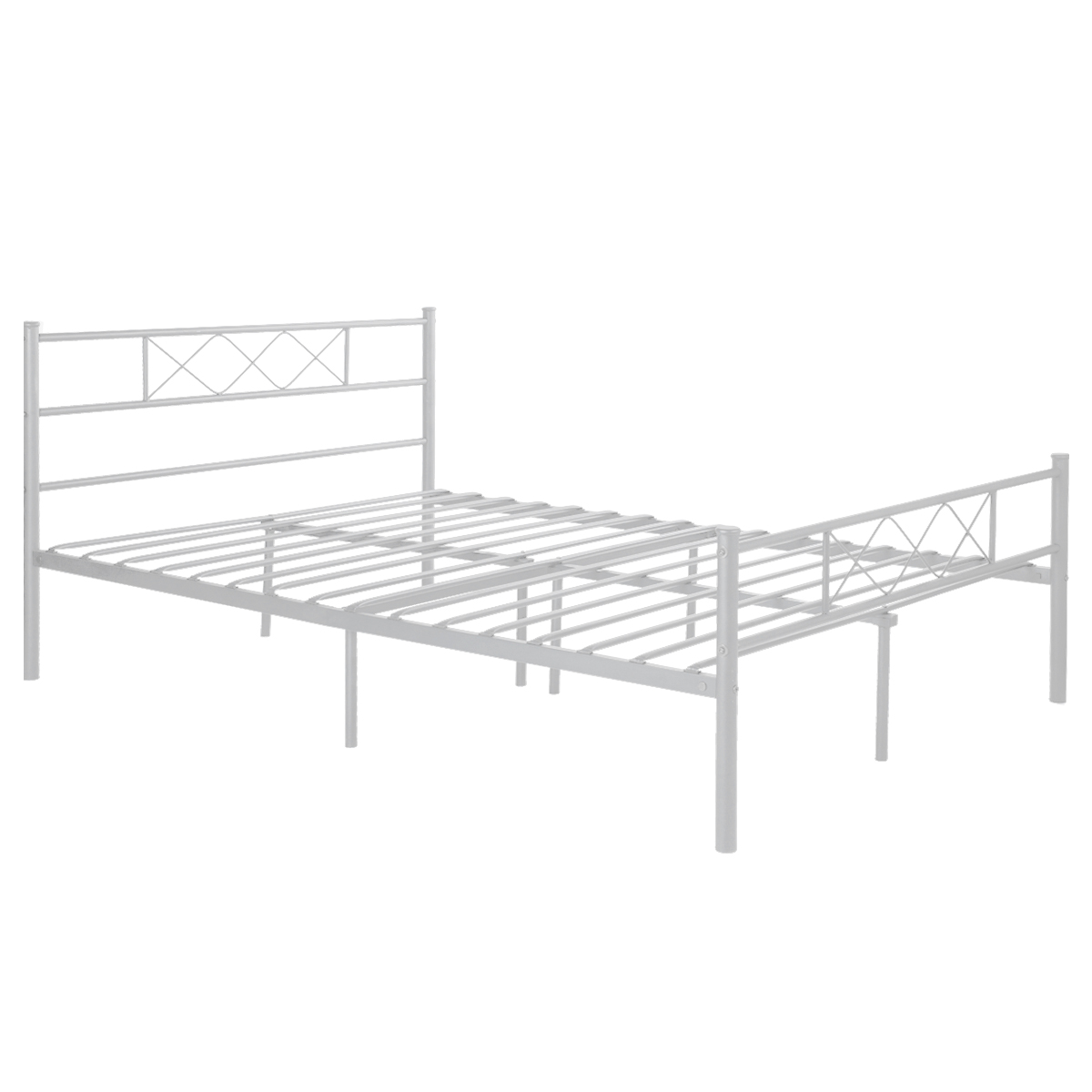 SimLife Metal Platform Bed Frame with Headboards, Full / White [ELHAMDBWH] 89.98 Simlife